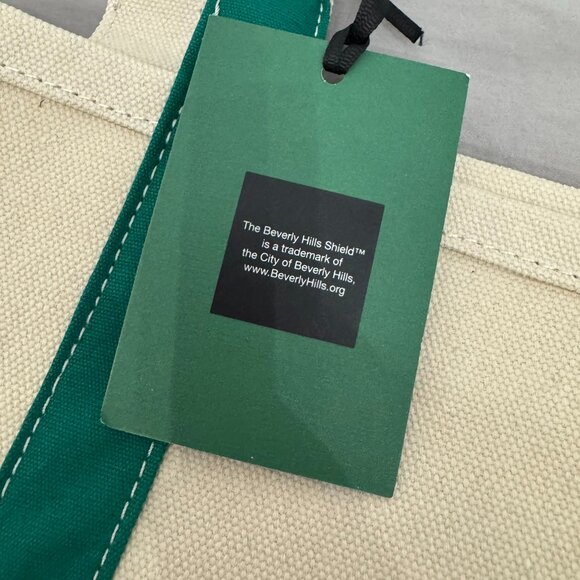 REVOLVE x BEVERLY HILLS Green & Cream Tote Bag - NWT! - Picture 4 of 6